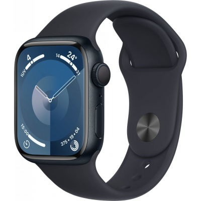 Apple Watch Series 9/ GPS/ 41mm/ Caja de Aluminio Medianoche/ Correa Deportiva Medianoche S/M