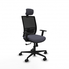 Piqueras y Crespo Yunquera sincro malla negra bali gris oscuro brazos 1D base nailon cabecero 1D ruedas 65mm nailon