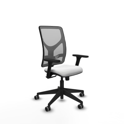 Motilla sincro malla gris bali blanco brazos 3D base piramidal ruedas 65mm engomadas