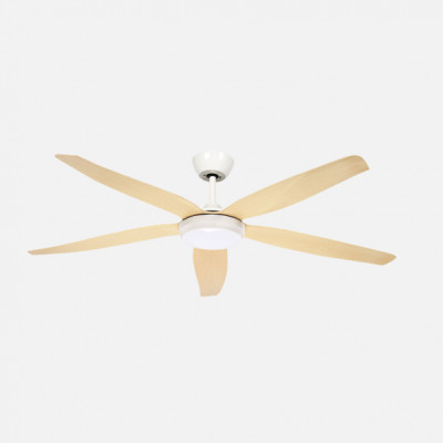 Ventilador Dc Altea 24w Blanco/haya 5aspas 6vel.142d 2880 Lm 3000-4500-6500k Remoto+memoria+temporizador