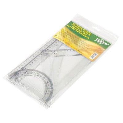 FAIBO B. CON REGLA ESCUADRA Y CARTABON 30CM Y SEMICIRCULO 15CM