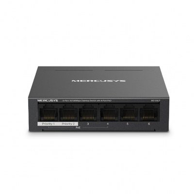 Switch mercusys ms106lp 6 puertos - 10 - 100mbps - rj45 4p poe