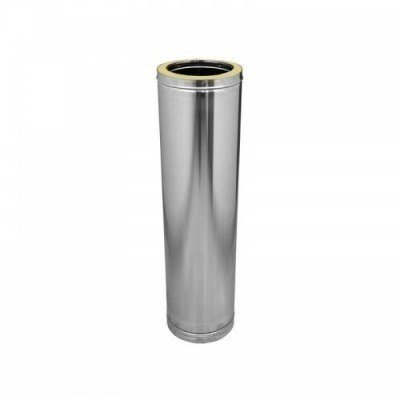 Tubo acero inoxidable recto corto Ø 125 mm Dinak DP 304 doble pared para calderas