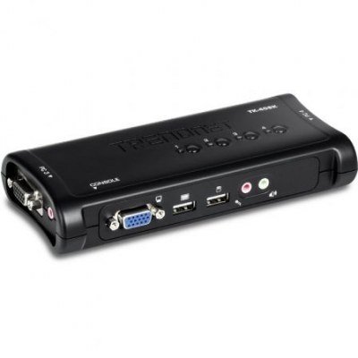 Conmutador KVM VGA TRENDnet TK-409K/ 4PC con 1 sólo teclado, ratón y audio