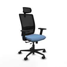 Piqueras y Crespo Haches traslack malla negra bali azul cielo brazos 2D base nailon cabecero malla 2D ruedas 65mm nailon