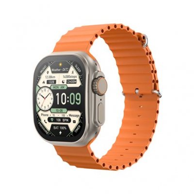 XO M11 Ultra Reloj Smartwatch Pantalla Cuadrada 2,01 Curva - Llamadas BT - NFC - Multideporte - Tensiometro, Pulsometro y Control de Oxigeno - Cargador Magnetico - Color Naranja