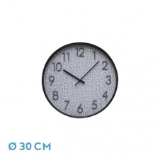 Reloj De Pared Higueron Negro/gris 30x30x4 Cm Movimiento Continuo