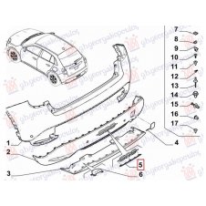 MOLDURA INFERIOR PARA EMBLEMA PARACHOQUE TRASERO(PARA EMBLEMA) (O)