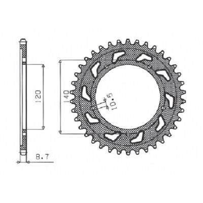 Coronas Works Triplestar de aluminio SUNSTAR SPROCKETS 5-5499-40