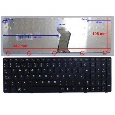 Teclado compatible para portátil LENOVO IdeaPad g570 / g575 / z560 / z565 negro