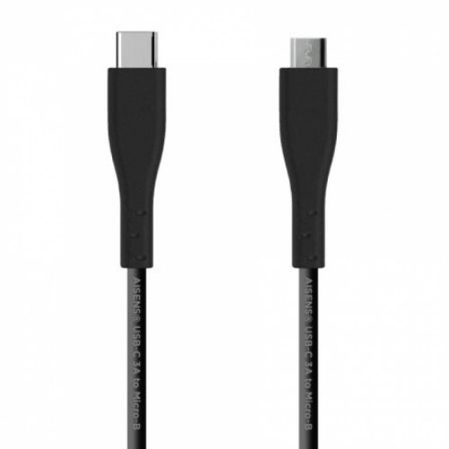 AISENS Cable USB 2.0 3A, Tipo USB-C/M-Micro B/M, negro, 2.0m