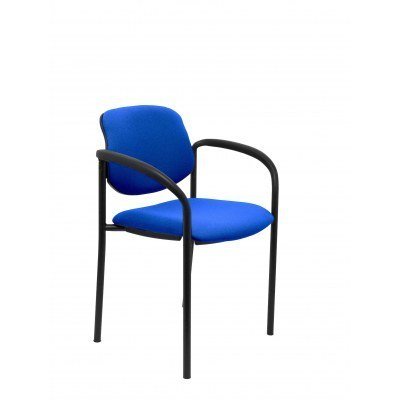 Silla fija Styl bali azul marino chasis negro con brazos