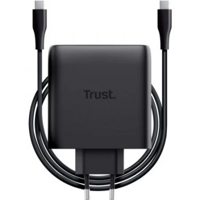 Cargador de Pared GaN Trust Maxo 100W/ 2xUSB Tipo-C/Incluye Cable USB Tipo-C/ 100W
