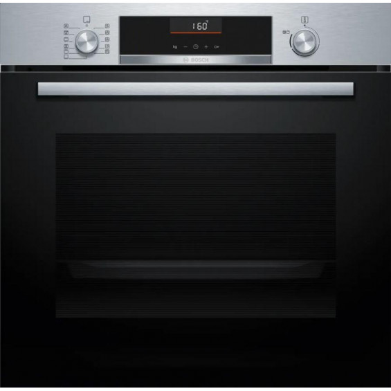 Horno multifunción Bosch HBG536ES4, Serie 6, 71 litros, 8 funciones, EasyClean + limpieza con agua, AirFry, clase A+, display LCD, acero inoxidable