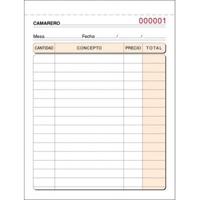 TALONARIO CAMAREROS 8º DUP.NUMER. LOAN - Pack de 10 unidades
