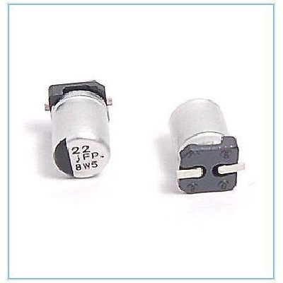 Condensador Electrolítico SMD 22uF 6,3Vdc Ø4x5,3mm