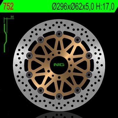 Disco de freno NG 752 Ø296 x Ø62 x 5 752