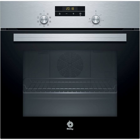 Horno multifunción Balay 3HB2031X0, 66 litros, 7 funciones, Aqualisis, raíl telescópico 1 altura, clase A, horno de leña, 60 x 60 cm, acero inoxidable