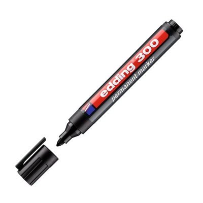 edding Marcador permanente 300 - Punta conica - Trazo 1,5 mm a 3 mm - Color negro