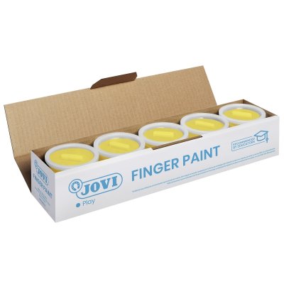Jovi Bote de Pintura de Dedos - 125ml Pintura de Dedos - Colores Mezclables - Textura Gelatinosa - Lavable - sin Gluten Ni Alergenos - No Toxico - Estimula la Coordinacion Motora - Color Amarillo