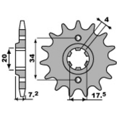 PBR Steel Standard Front Sprocket 266 - 520 266.14.18NC