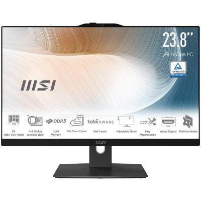 Ordenador all in one msi am242tp - 1227eu core 5 - 120u - 8gb - ssd 512gb - 23.8 pulgadas fhd - w11p - tactil - negro