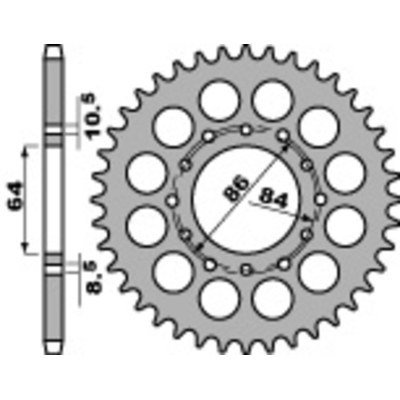 PBR Steel Standard Rear Sprocket 814 - 530 814.44.C45