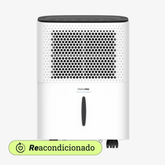 Deshumidificador Universal Blue GRAZALEMA 3010, 10 litros/día, depósito 1,8 litros, 42 dB, drenaje continuo, para 10-12 m², blanco y negro
