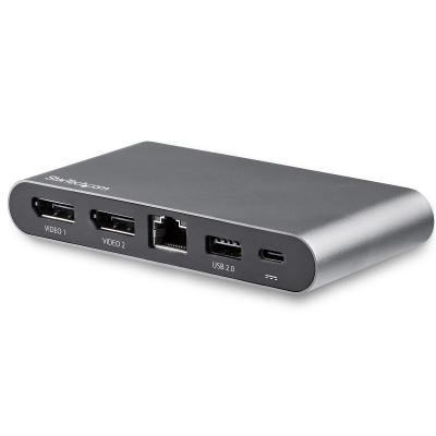 Docking Station USB C para 2 Monitores DisplayPort 4K - con Entrega de Potencia de 100W Passthrough - GbE - Hub Ladrón Concentrador de 2 Puertos USB-A - Dock USB Tipo C para Ordenador Portátil - con C
