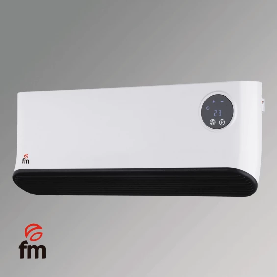 Calefactor cerámico de pared FM TS-22, 2.200 W, IP-22, mando a distancia, blanco