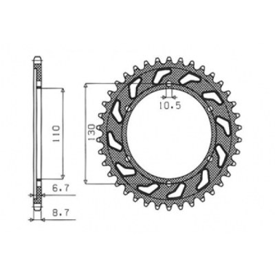 Coronas OEM de repuesto en acero SUNSTAR SPROCKETS 1-5480-39