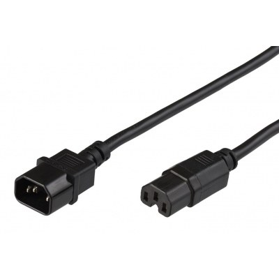 Cable Alimentacion C14 Macho a C15 Hembra NEGRO 0,5m