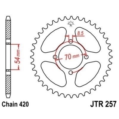 Corona JT 257 de acero con 41 dientes JTR257.41