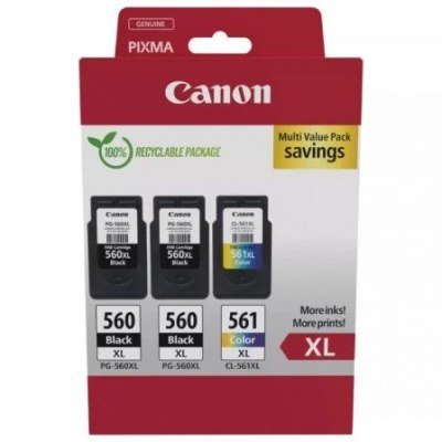 Canon PG-560XL/CL-561XL Pack de 3 Cartuchos de Tinta Originales - 3712C009