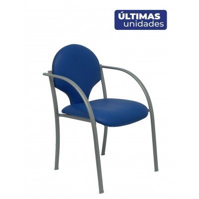 Pack 2 sillas Hellin chasis gris similpiel azul