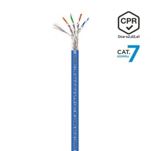 Bobina de Cable RJ45 SFTP AWG23 LSZH CPR Dca Aisens A146-0666 Cat.7/ 500m/ Azul