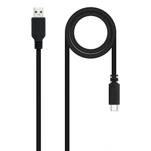 Nanocable CABLE USB 2.0 3A, TIPO USB-C/M-A/M, NEGRO, 1.5 M