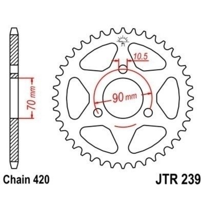 Corona JT 239 de acero con 43 dientes JTR239.43