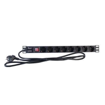 2LAN Regleta 19\1 8 Schuko Negro