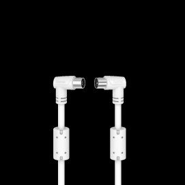 Cable de antena Hama 00205058, 90º, 90dB, 5 metros, blanco