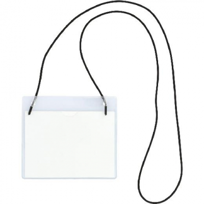 GRAFOPLÁS PORTADISTINTIVO C/GOMA ELÁSTICA 95X110MM PVC RÍGIDO TRANSPARENTE - Pack de 50 unidades