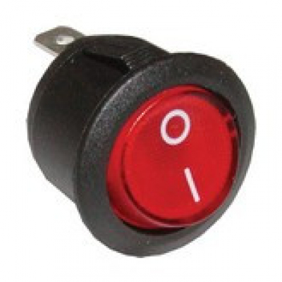 Pulsador Basculante OFF-(ON) 10A/250Vac Luminoso ROJO