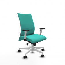 Piqueras y Crespo Albacete confidente sincro similpiel turquesa brazos 1D blancos base blanca ruedas 65 mm nailon