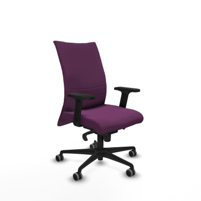 Albacete confidente sincro similpiel morado brazos 2D base nailon ruedas 65mm engomadas