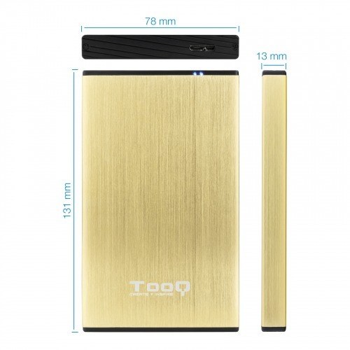 Caja externa tooq tqe - 2527gd 2 -5pulgadas 9 -5 mm sata usb 3.0 - 3.1 dorado