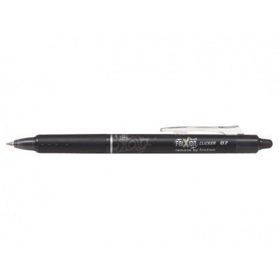 Pilot Boligrafo de gel borrable retractil Frixion Clicker - Punta de bola redonda 0.7mm - Trazo 0.4mm - Grip ergonomico - Color Negro