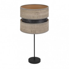 Sobremesa Alto Colet 1xe27 Negro/madera Gris 61x30x30 Cm