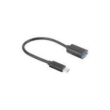 Adaptador usb lanberg usb tipo c m 3.1 a usb tipo a h 15cm otg negro