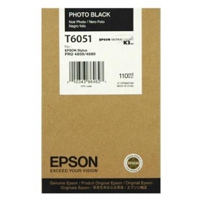 Epson T6051 Negro Photo Cartucho de Tinta Original - C13T605100