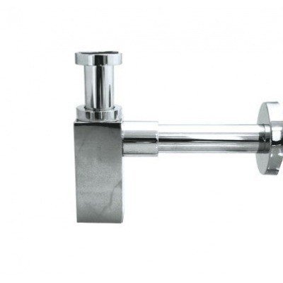 SIFÓN BOTELLA LATÓN CROMADO CUADRADO Ø1 1/4